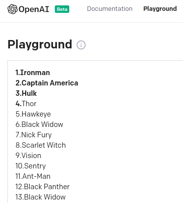 OpenAI GPT-3 Playground Example OpenAI GPT-3 Playground Example